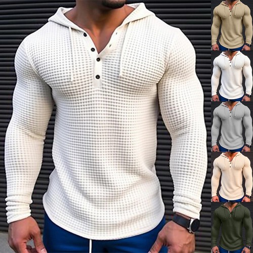 Mens waffle ribbed hoodies - waffle,