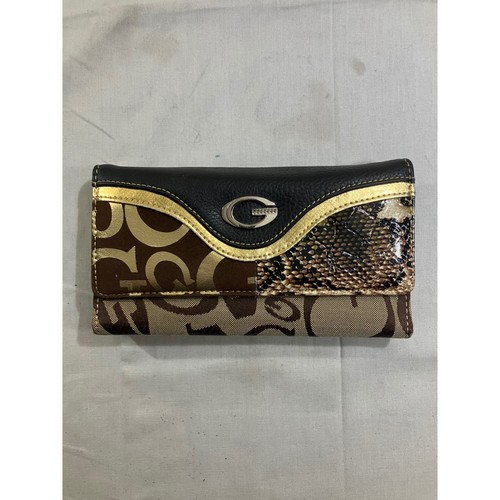 Guess trifold wallet brown - guess,