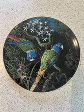 Wedgwood Bone China Decorative Plate Fragile Paradise Blue Headed Macaws