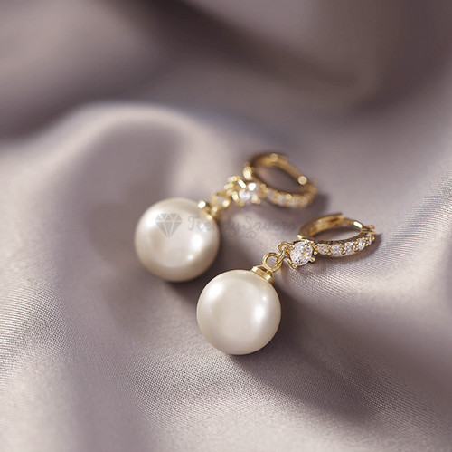 Pearl drop bridal gold - drop, wedding