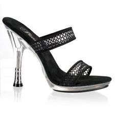 Pleaser USA Glitzy-502-2 Black/Clear Slip On Heel IN-STOCK