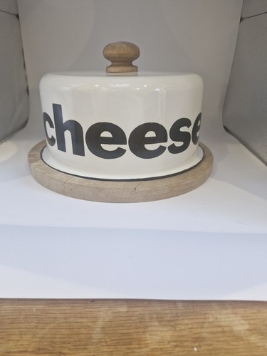 Vintage white enamel cheese - white,