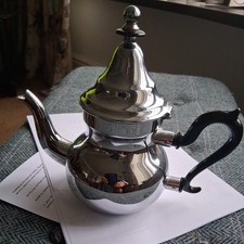 Vintage Moroccan Style Lidded Metal Teapot 