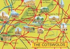 D280646 The Cotswolds Map Tetbury Malmesbury Burford Judges of Hastings C 11790