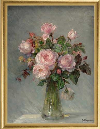 Roses glass vase still life - in,