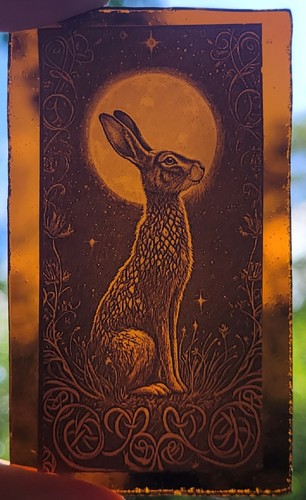 Stained glass hare permanently - stained,