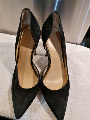 Ladies black suede jessica - , suede-