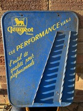 Original GARAGE VINTAGE CLASSIC CAR Dealer sign Peugeot TOOL KIT RACK NOT ENAMEL