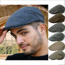 TWEED CHECK  FLAT CAP VINTAGE