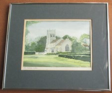 Roy Tompkins Original Watercolour Little Stonham Suffolk St Mary The Virgin F&G
