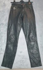 Vintage Die Verrückt Heit Black Leather Trousers Pants W28 L32 Germany Rocker 