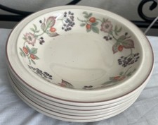 SET 6x WEDGWOOD WEDGEWOOD ROSEBERRY CEREAL SOUP PASTA RIMMED BOWLS 19 Cm Dia
