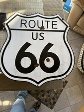 Antique style porcelain look U.S Route 66 Street Sign Large Highway Road Trip