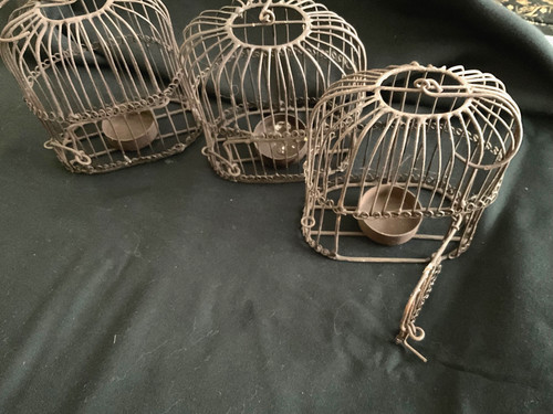 Three metal bird cage - metal,