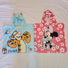 Baby 0-6 Months Hooded Poncho Towels Tigger & Minnie Mouse