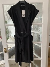 Zara Women Black Waistcoat With Belt Brand New with Tag Size XS