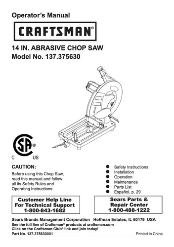 Owner manual parts list - owner's,