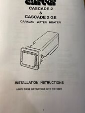 Carver Cascade 2 & 2GE Water Heater Brochure - Instructions - Caravan