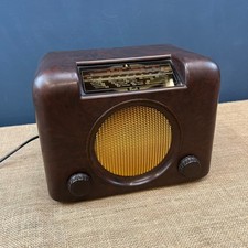 VINTAGE ANTIQUE BUSH DAC90A VALVE RADIO BROWN BAKELITE - SPARES OR REPAIRS