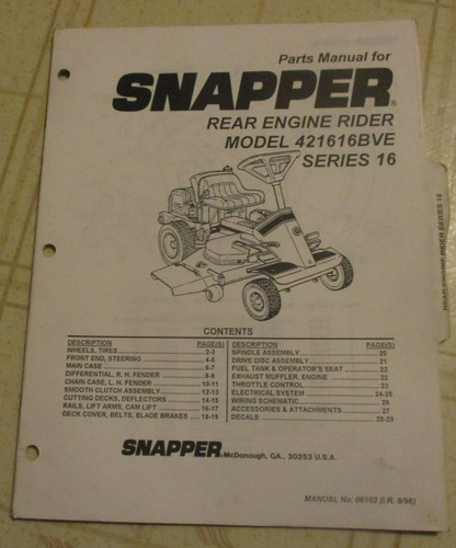 Snapper 421616bve series - , 16