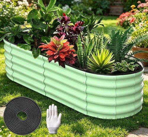 Large galvanised raised garden - large,