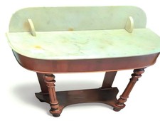 Victorian Walnut Marble Top Console Table-SheratonStyle Columns c1860-£39Delivry