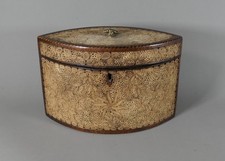 RARE GEORGIAN SCROLLWORK QUILL WORK PAPER TEA CADDY C.1790