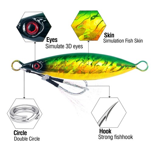 100g slow falling metal - slow, jig