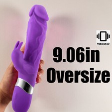 Realistic Big Rampant Rabbit Vibrator Rotating Big Luxury Sex Toy For Women 9''