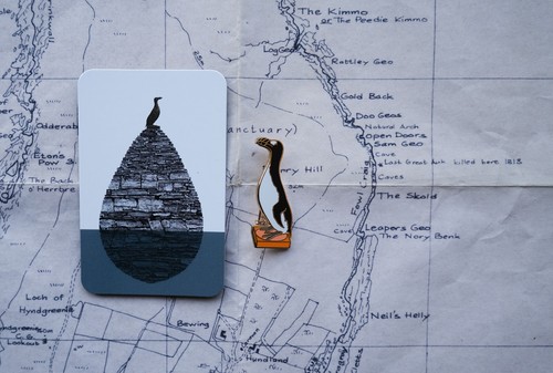 Great auk pin badge - pin, papa