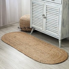 Oval Runner rug braided jute