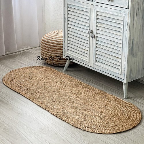 Oval runner rug braided - braided, jute