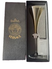 Rosenthal Versace Amber Glass Crystal Champagne Flute NEW Original Box Authentic