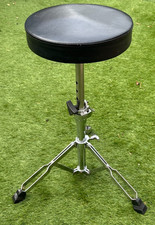 Drum Stool | Chrome | Adjustable height | Padded seat | Double Braced Legs