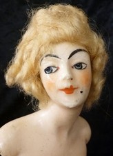 Antique Boudoir Doll Head, Wax