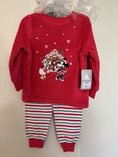 Christmas Minnie Mouse Festive Fluffy Pyjamas -Age 3 - Brand New Disney store 