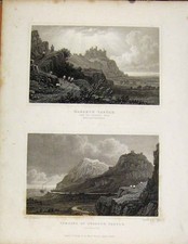 Original Old Antique Print