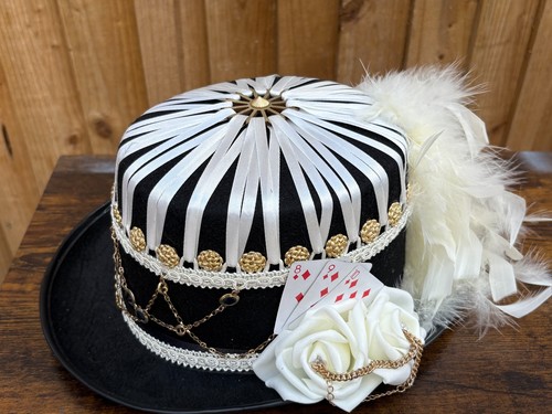 Black cream top hat steampunk - black,
