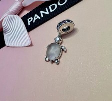Genuine Pandora Silver Murano Glass Pink Sea Turtle Charm ALE S925 VGC