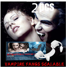 2 SETS COSPLAY RETRACTABLE HALLOWEEN PARTY  VAMPIRE TEETH FANGS COSTUME ZOMBIE