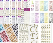 Self Adhesive Glitter Diamante Letters Number Alphabet Stickers Peel Off