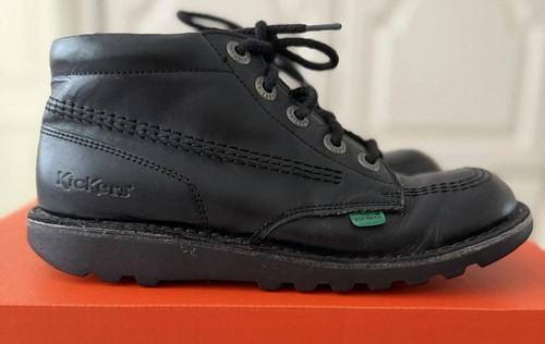 Kickers black leather - leather, ankle