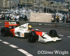Monaco GP 1989 Ayrton Senna McLaren MP4/5 at Rascasse – Rare Colour Photo