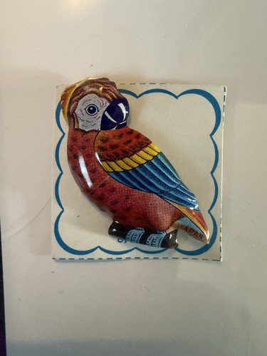 Vintage parrot tin litho - parrot,