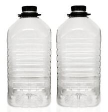 5 Litre PET Plastic Demijohns (Food Grade) with Solid Caps / Lids x 2