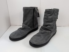 Hotter Pixie Women's Ruched Grey Suede Boots Size Uk 6.5 EXF Width Fur Lined 