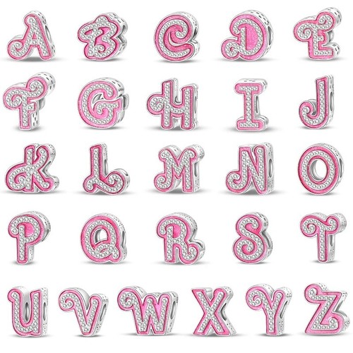 925 silver alphabet pink - 925,