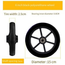 Solid 6/7/8" PVC Wheelchair Replacement Front Wheel Smooth for Rollator Caster