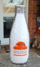 milk bottle : lovely old Jones of Purley " Oaster Eggs " advert dairy