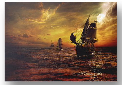 Sea sunset sailing pirate - sailing,